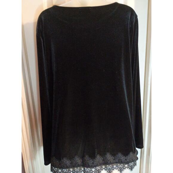 The Limited Collection Black Velvet Top Lace Hem Sz XL Holiday Festive... - Picture 6 of 11